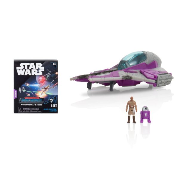STAR WARS Micro Galaxy Squadron Mace Windu's Jedi Interceptor 3-inch Vehicle with Two 1-inch Micro Figures